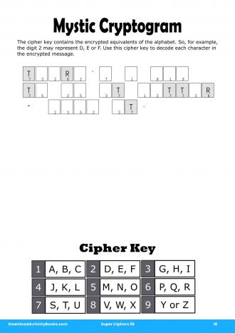 Mystic Cryptogram in Super Ciphers 36