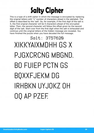 Salty Cipher in Super Ciphers 36