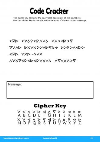 Code Cracker #29 in Super Ciphers 36