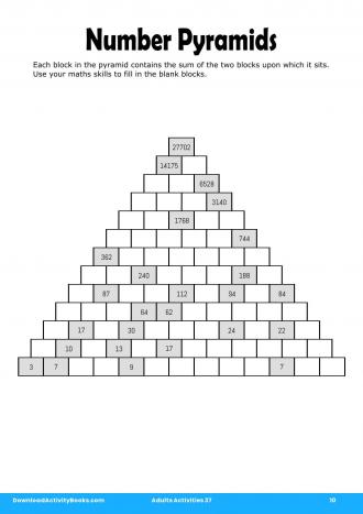 Number Pyramids in Adults Activities 37