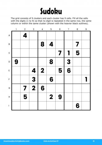 Sudoku #21 in Kids Activities 37