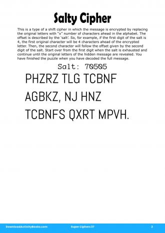 Salty Cipher #2 in Super Ciphers 37