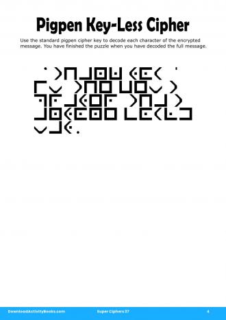 Pigpen Cipher #4 in Super Ciphers 37