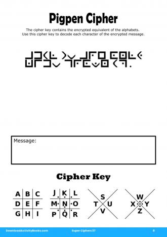 Pigpen Cipher #8 in Super Ciphers 37