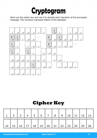 Cryptogram in Super Ciphers 37