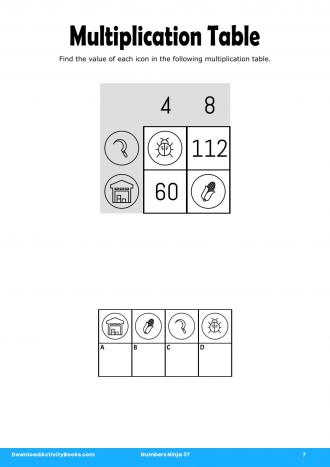 Multiplication Table #7 in Numbers Ninja 37