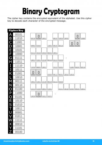 Binary Cryptogram #19 in Adults Activities 38