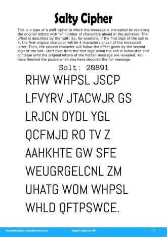 Salty Cipher #11 in Super Ciphers 38