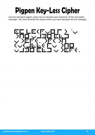 Pigpen Cipher #15 in Super Ciphers 38