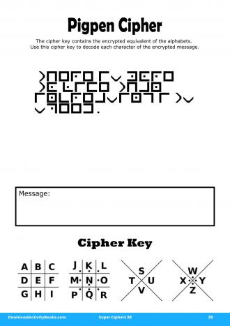 Pigpen Cipher #29 in Super Ciphers 38