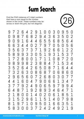 Sum Search #1 in Numbers Ninja 38