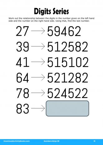 Digits Series in Numbers Ninja 38