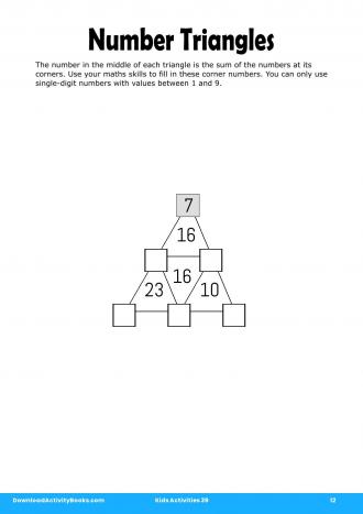 Number Triangles #12 in Kids Activities 39