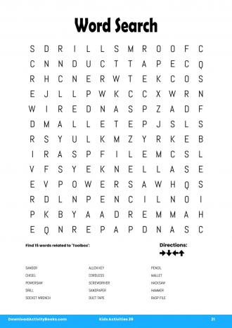 Word Search #21 in Kids Activities 39