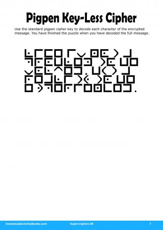 Pigpen Cipher #7 in Super Ciphers 39
