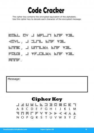 Code Cracker #15 in Super Ciphers 39