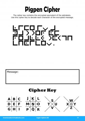 Pigpen Cipher #17 in Super Ciphers 39
