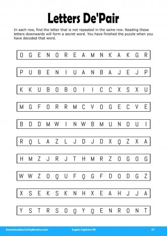 Letters De'Pair in Super Ciphers 39