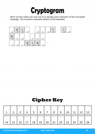 Cryptogram #30 in Super Ciphers 39