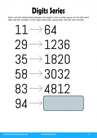 Digits Series in Numbers Ninja 39