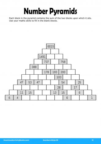 Number Pyramids in Numbers Ninja 39