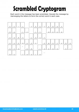 Scrambled Cryptogram #25 in Adults Activities 40