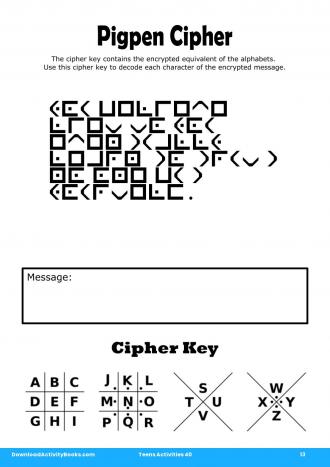 Pigpen Cipher in Teens Activities 40