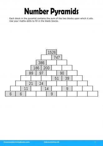 Number Pyramids #1 in Kids Activities 40