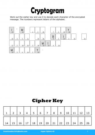 Cryptogram in Super Ciphers 40