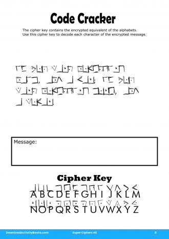 Code Cracker #6 in Super Ciphers 40