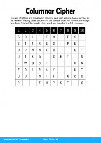 Columnar Cipher in Super Ciphers 40