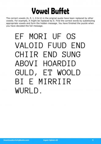 Vowel Buffet #11 in Super Ciphers 40