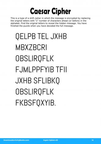Caesar Cipher #14 in Super Ciphers 40