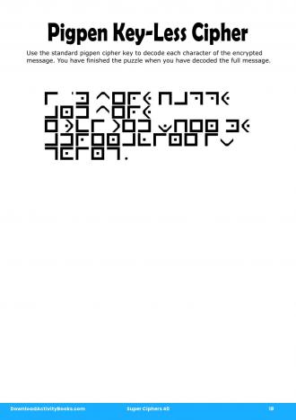 Pigpen Cipher #18 in Super Ciphers 40