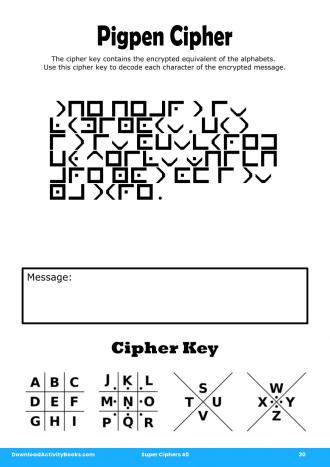 Pigpen Cipher #30 in Super Ciphers 40