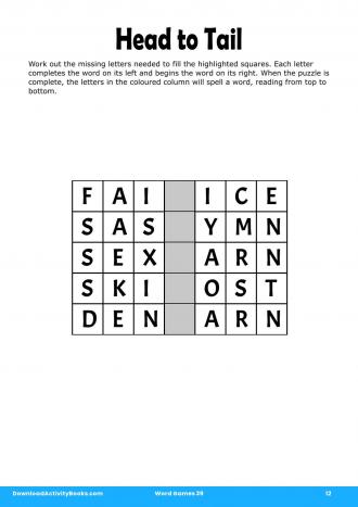 Head to Tail in Word Games 39