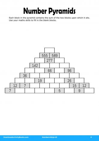 Number Pyramids in Numbers Ninja 40