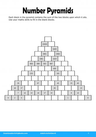 Number Pyramids #7 in Adults Activities 41
