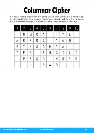 Columnar Cipher #18 in Kids Activities 41