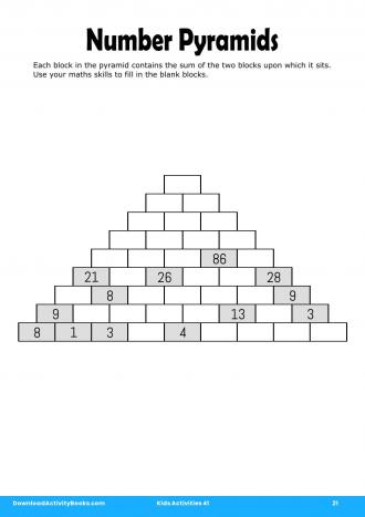 Number Pyramids #21 in Kids Activities 41