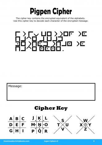 Pigpen Cipher #9 in Super Ciphers 41
