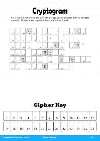 Cryptogram in Super Ciphers 41