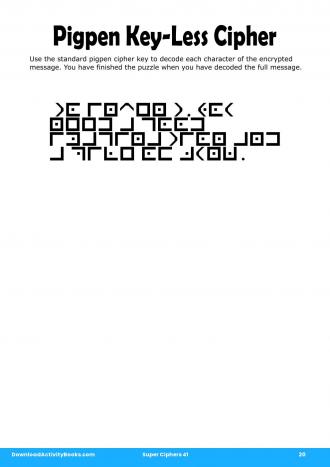 Pigpen Cipher #20 in Super Ciphers 41