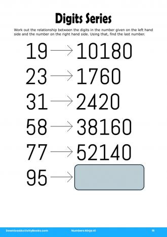 Digits Series in Numbers Ninja 41