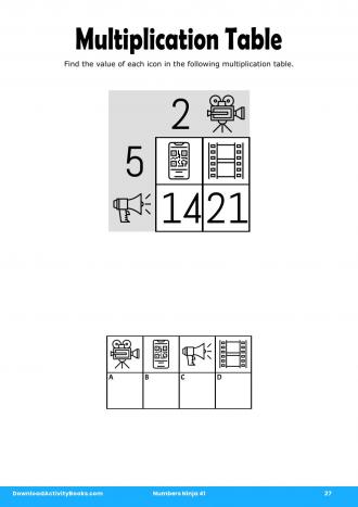 Multiplication Table in Numbers Ninja 41