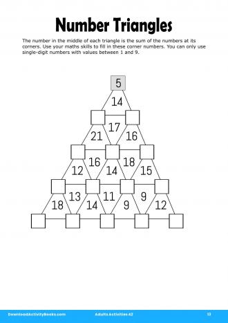 Number Triangles #13 in Adults Activities 42