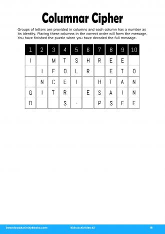 Columnar Cipher #16 in Kids Activities 42