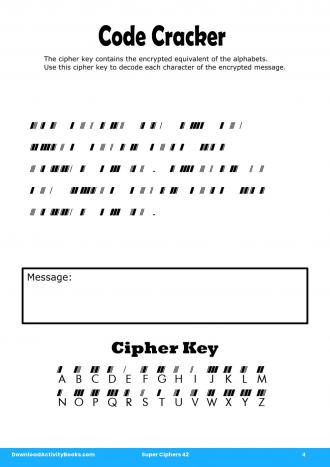 Code Cracker #4 in Super Ciphers 42