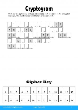 Cryptogram in Super Ciphers 42