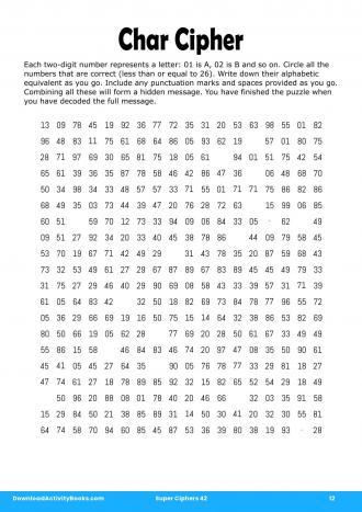 Char Cipher #12 in Super Ciphers 42